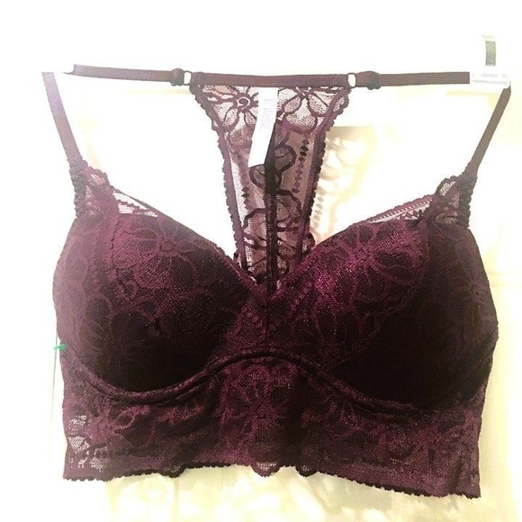 Victoria's Secret PINK lace details t-back lined bra size small - Picture 2 of 5